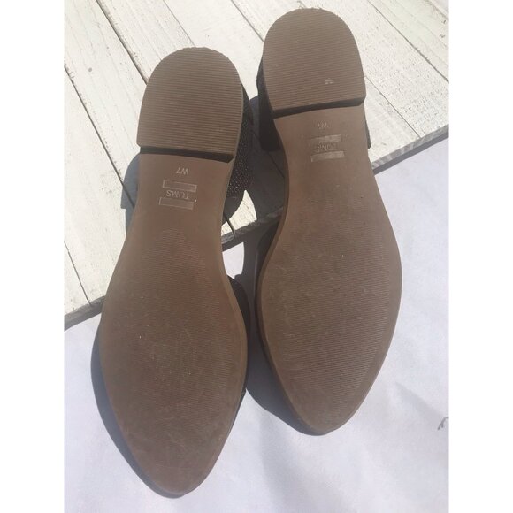 TOMS Jutti d'Orsay Black Flat, Slip On Women's Shoes Sz 7 EU 37.5 EUC Glitter - Picture 2 of 16